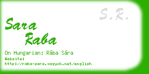 sara raba business card