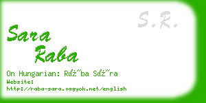 sara raba business card